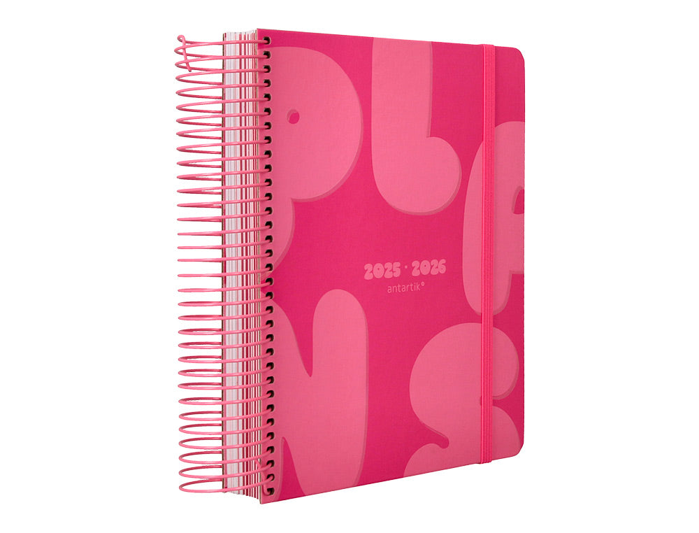 Agenda escolar antartik 25-26 espiral plans dia pagina a5 bilingüe papel fsc 80 gr