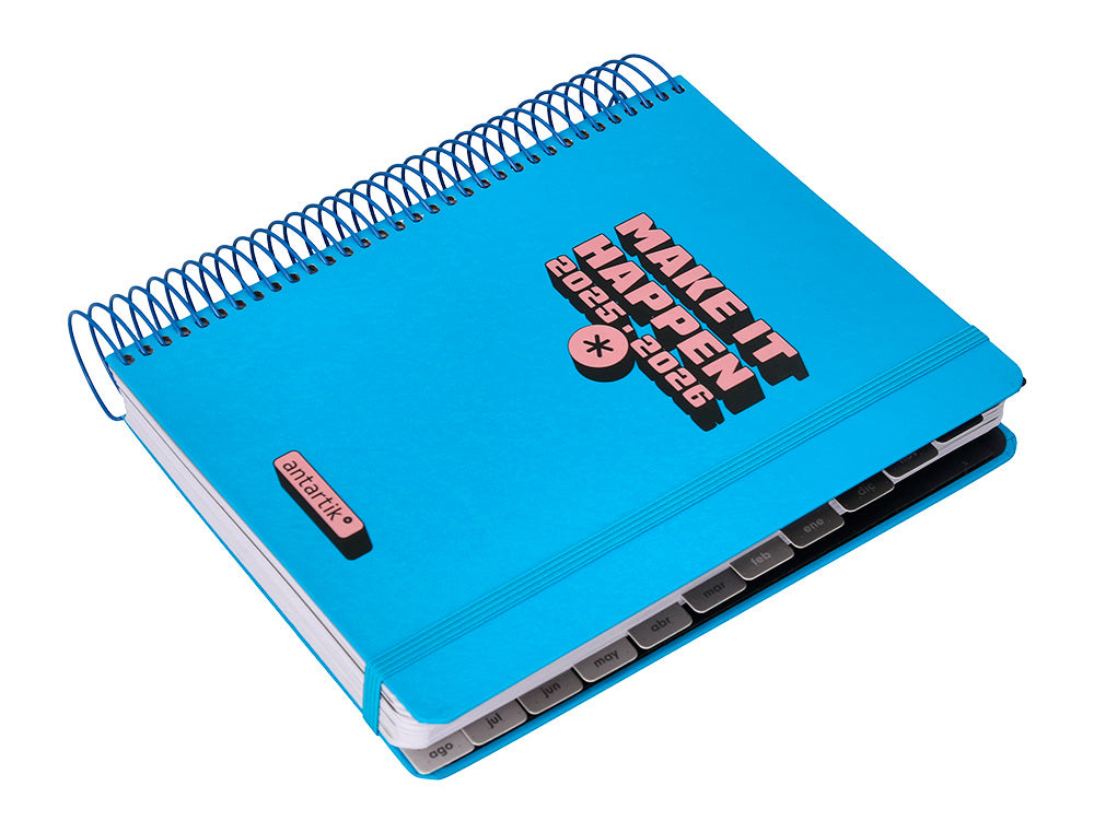 Agenda escolar antartik 25-26 espiral neon dia pagina a5 bilingüe papel fsc 80 gr
