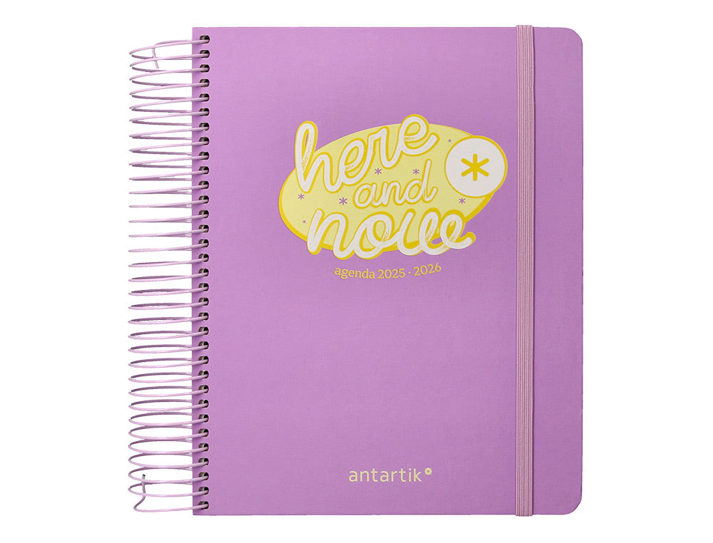Agenda escolar antartik 25-26 espiral here and now azul pagina a5 bilingüe papel fsc 80 gr 80 gr