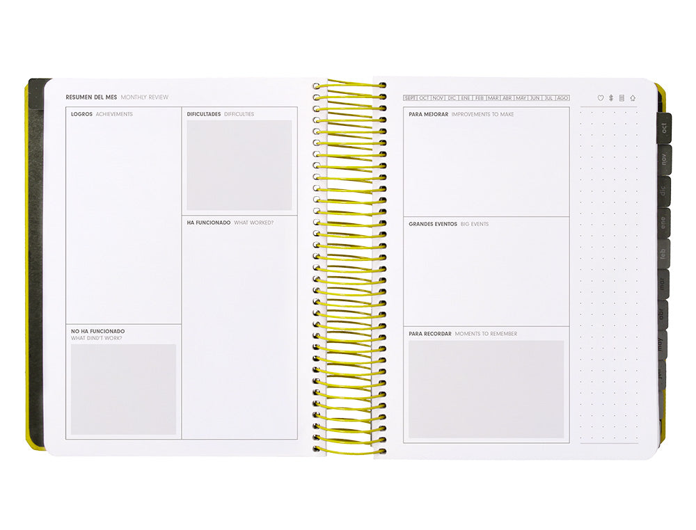 Agenda escolar antartik 25-26 espiral neon dia pagina a5 bilingüe papel fsc 80 gr