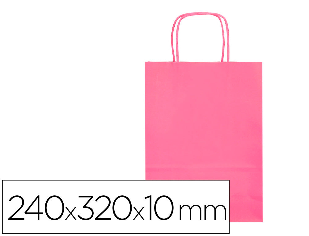 Bolsa papel q-connect celulosa s con asa retorcida 240x320x10 mm