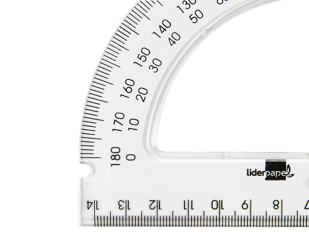 Semicirculo liderpapel 14 cm plastico