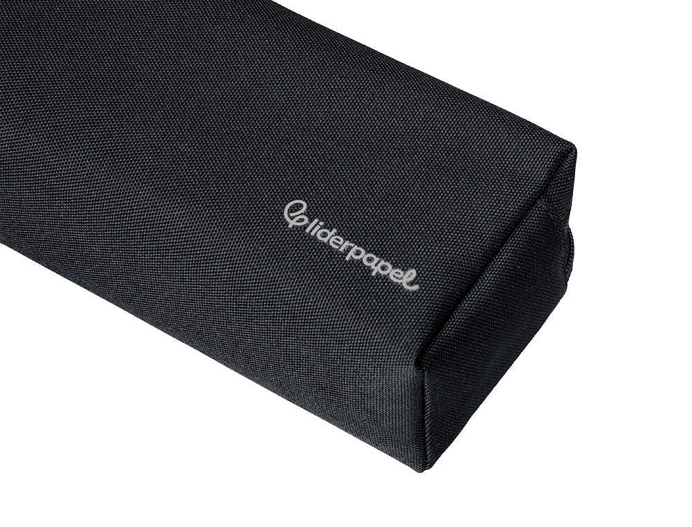 Estuche portatodo liderpapel classic rectangular con asa 2 cremalleras 210 x80mm