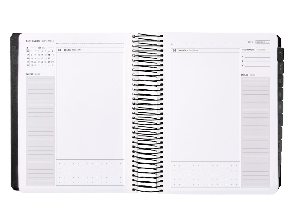 Agenda escolar antartik 25-26 espiral neon dia pagina a5 bilingüe papel fsc 80 gr