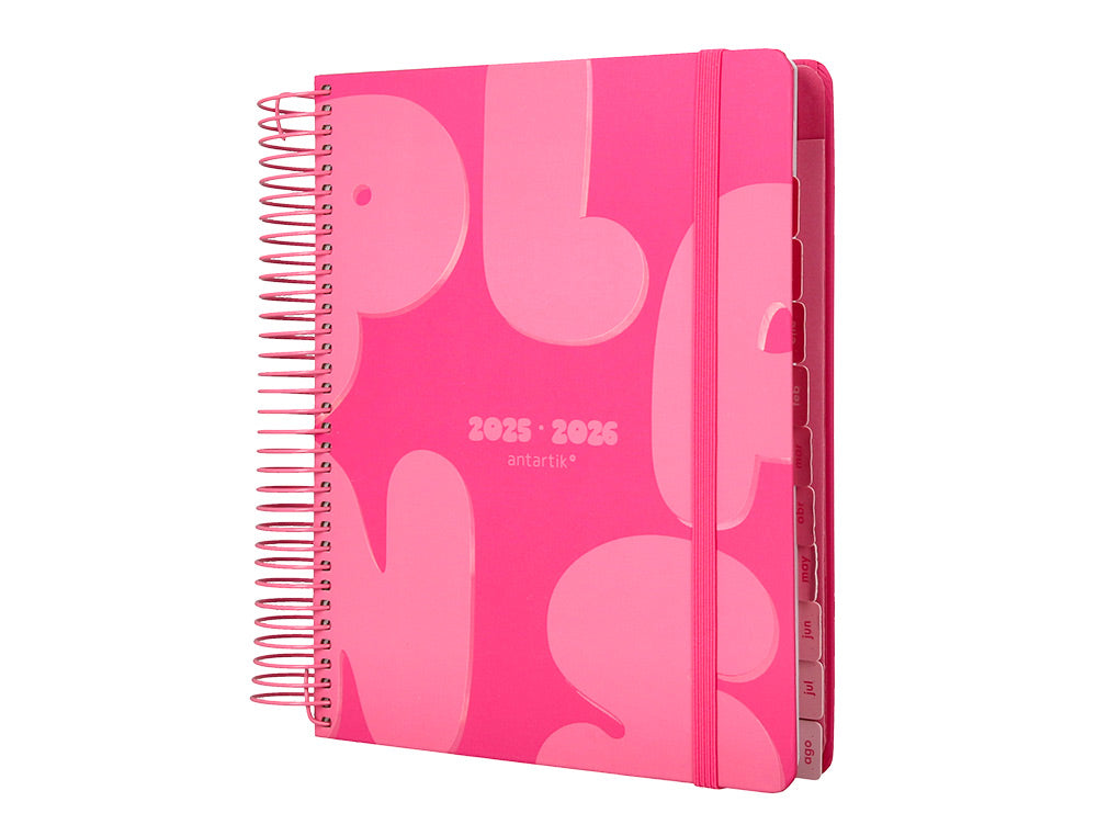 Agenda escolar antartik 25-26 espiral plans dia pagina a5 bilingüe papel fsc 80 gr