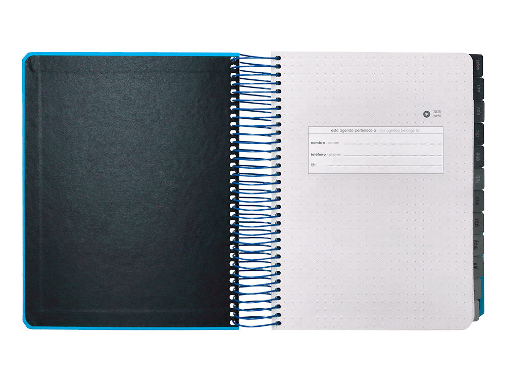 Agenda escolar antartik 25-26 espiral neon dia pagina a5 bilingüe papel fsc 80 gr
