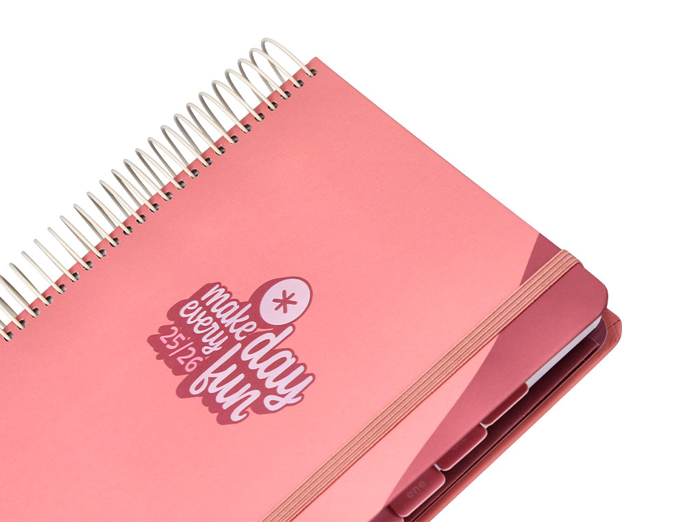 Agenda escolar antartik 25-26 espiral fun day fucsia dia pagina a5 bilingüe papel fsc 80 gr
