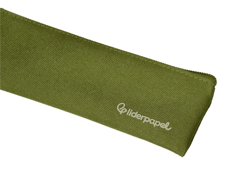 Estuche portatodo liderpapel plano estrecho una cremallera 200x60mm
