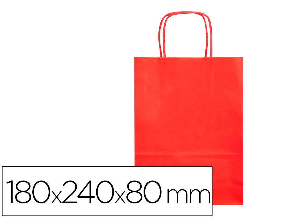 Bolsa papel q-connect celulosa xs con asa retorcida 180x240x80 mm