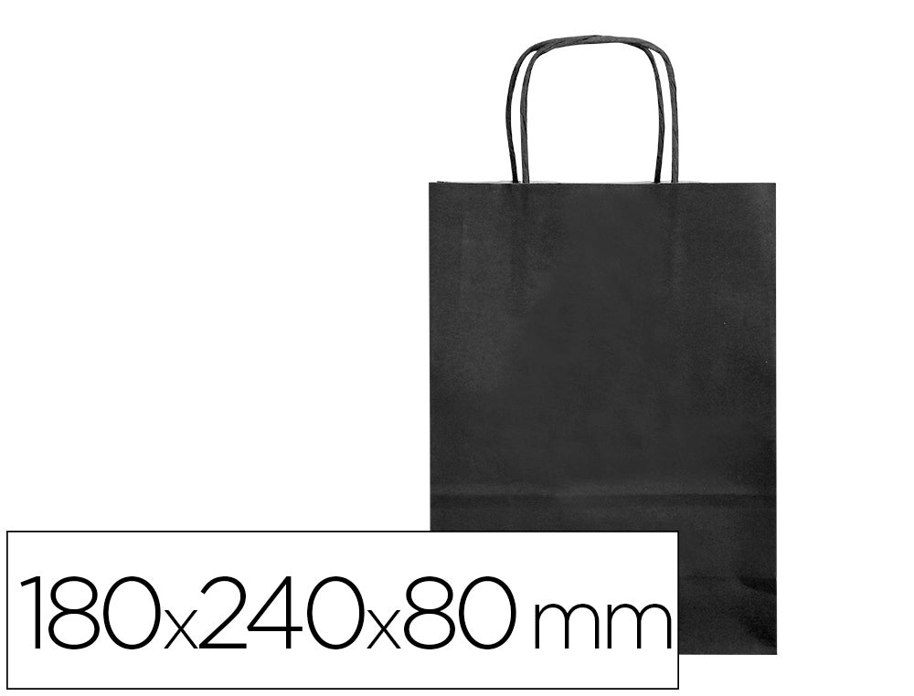 Bolsa papel q-connect celulosa xs con asa retorcida 180x240x80 mm