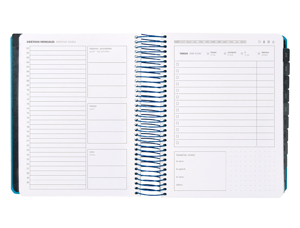 Agenda escolar antartik 25-26 espiral neon dia pagina a5 bilingüe papel fsc 80 gr