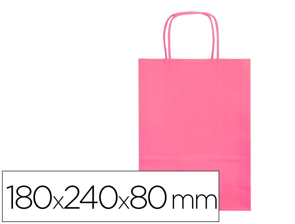 Bolsa papel q-connect celulosa xs con asa retorcida 180x240x80 mm