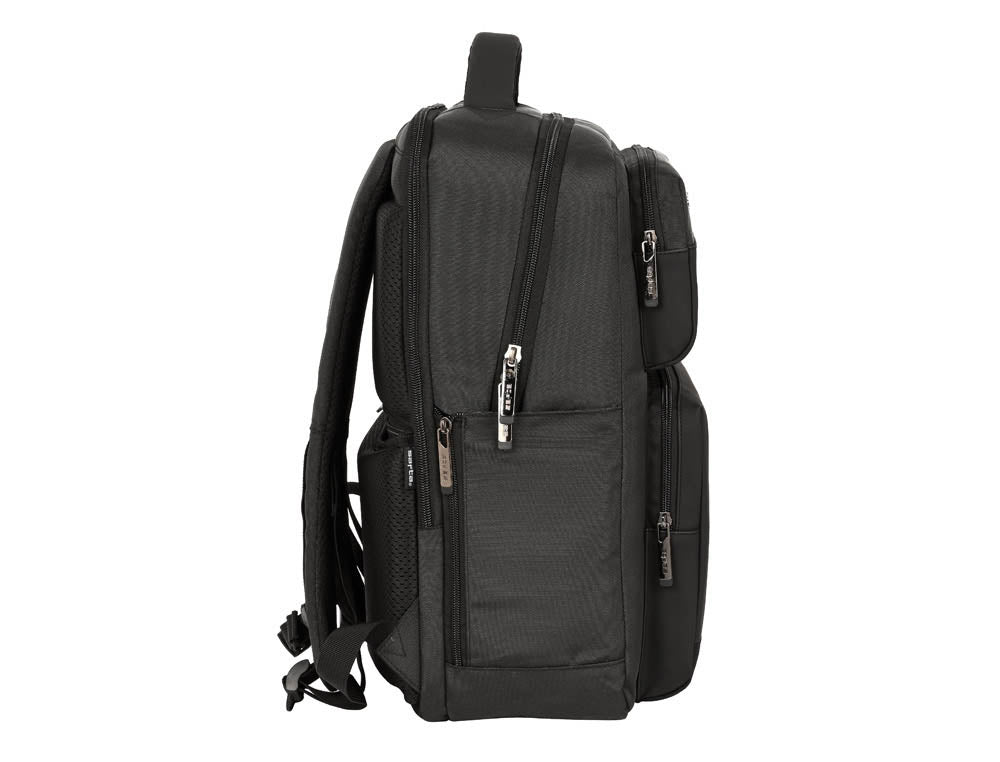 Cartera escolar safta business (black-blue-grey) mochila 2 bolsillos portatil 15,6"+usb 310x130x440 mm
