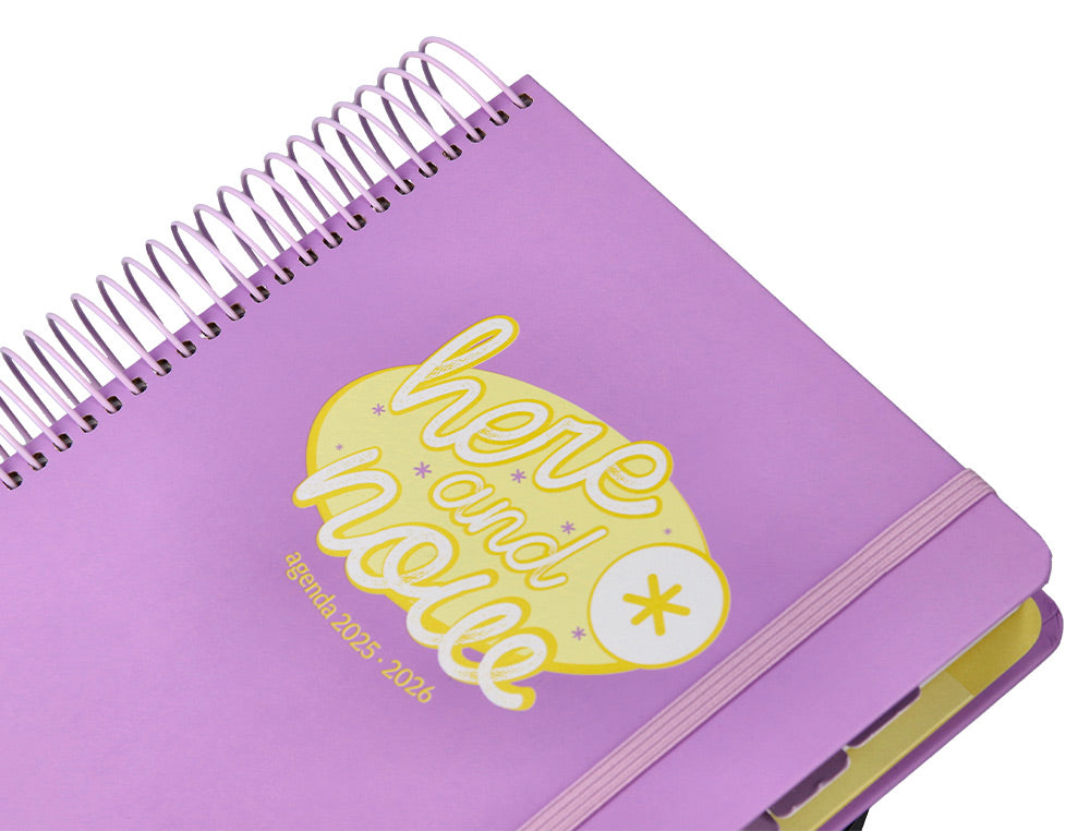 Agenda escolar antartik 25-26 espiral here and now azul pagina a5 bilingüe papel fsc 80 gr 80 gr