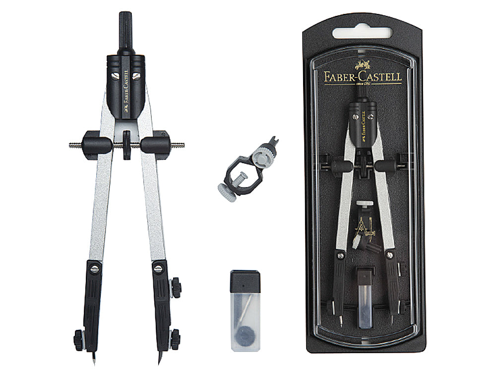Compas faber castell escolar de ajuste rapido con adaptador universal