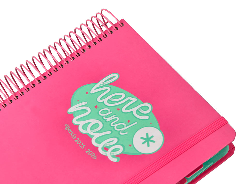 Agenda escolar antartik 25-26 espiral here and now azul pagina a5 bilingüe papel fsc 80 gr 80 gr