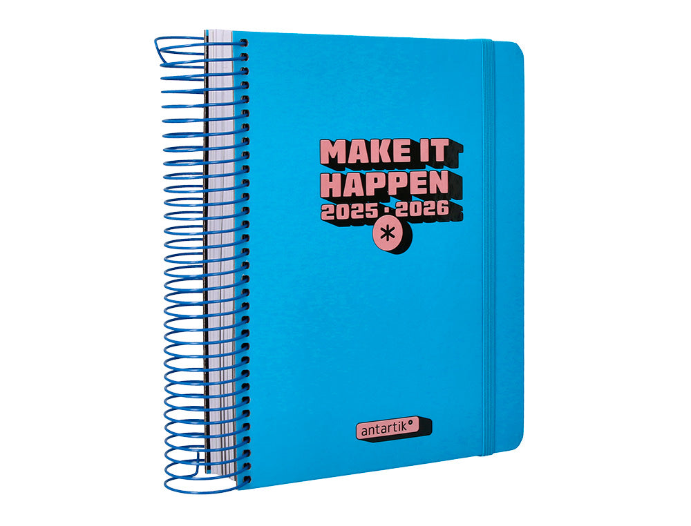 Agenda escolar antartik 25-26 espiral neon dia pagina a5 bilingüe papel fsc 80 gr
