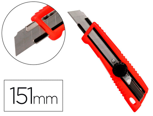 Cuter q-connect plastico ancho bloqueo de la hoja por rueda guia metalica para la cuchilla 18 mm xd-190 blister 1 unida