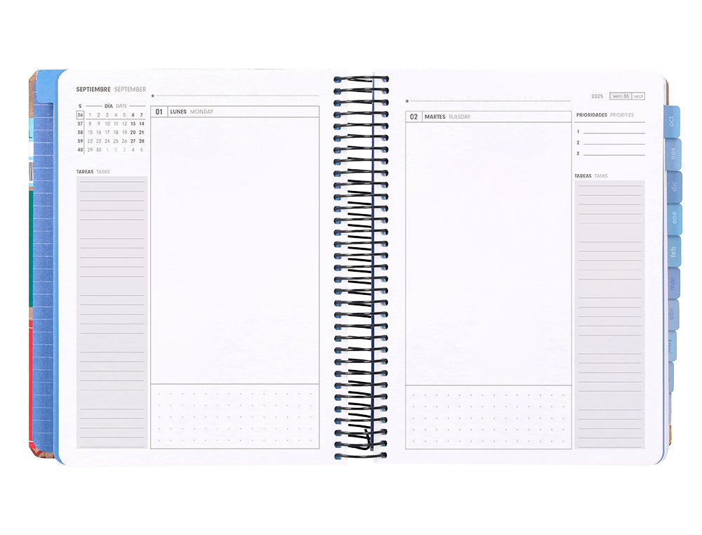 Agenda escolar antartik 25-26 espiral cargo dia pagina a5 bilingüe papel fsc 80 gr