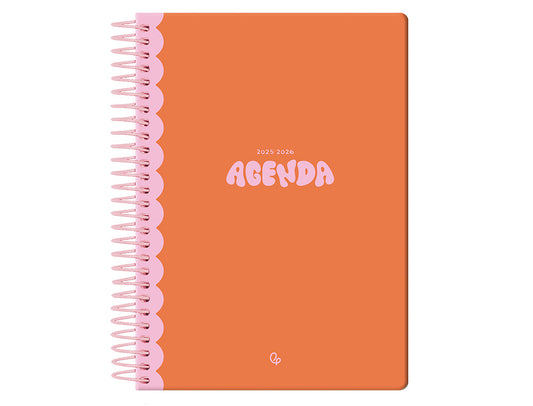 Agenda escolar liderpapel 25-26 espiral classic naranja semana vista a5 bilingüe papel fsc 70 gr