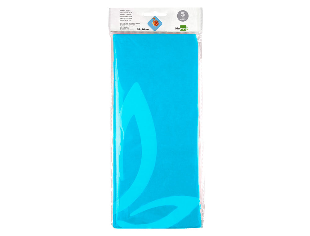 Papel seda liderpapel 52x76cm 18g/m2 bolsa de 5 hojas