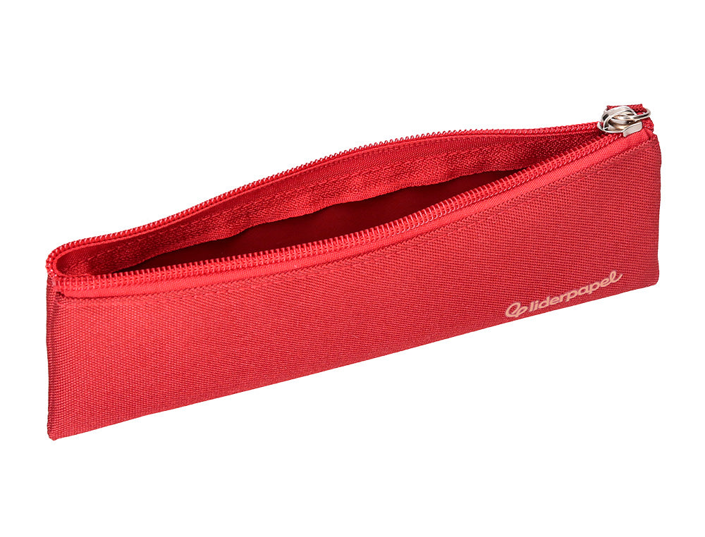 Estuche portatodo liderpapel plano estrecho una cremallera 200x60mm