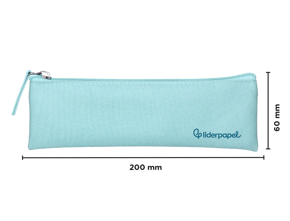 Estuche portatodo liderpapel plano estrecho una cremallera 200x60mm