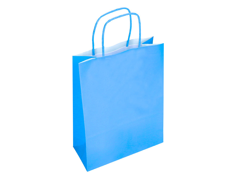 Bolsa papel q-connect celulosa xs con asa retorcida 180x240x80 mm