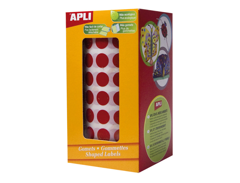 Gomets autoadhesivos circulares 20mm rollo de 1770 unidades