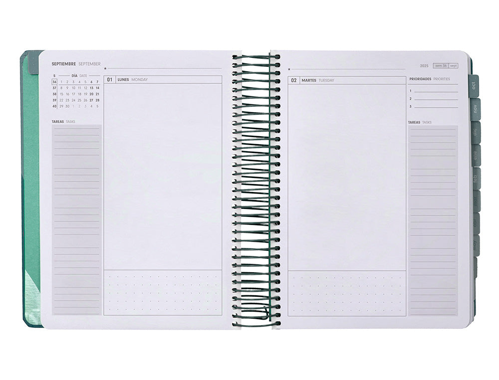 Agenda escolar antartik 25-26 espiral fun day fucsia dia pagina a5 bilingüe papel fsc 80 gr