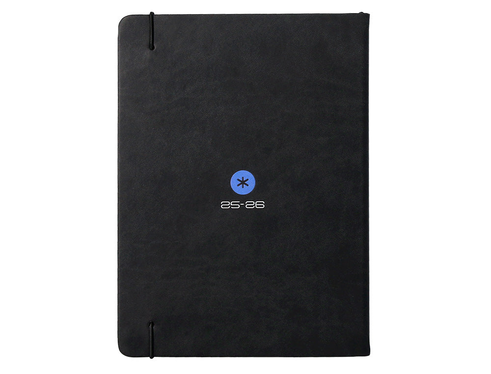 Agenda escolar antartik 25-26 encuadernada go! simil piel negro semana vista a5 bilingüepapel fsc 80 gr
