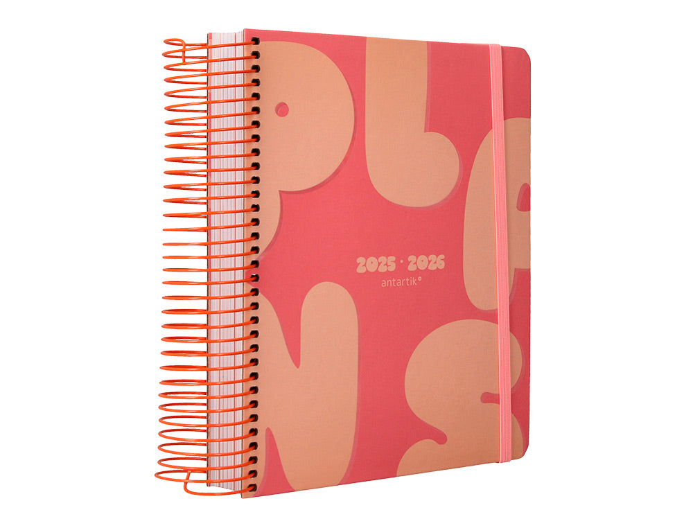 Agenda escolar antartik 25-26 espiral plans dia pagina a5 bilingüe papel fsc 80 gr