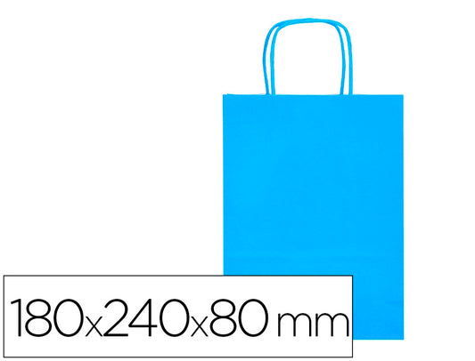 Bolsa papel q-connect celulosa xs con asa retorcida 180x240x80 mm