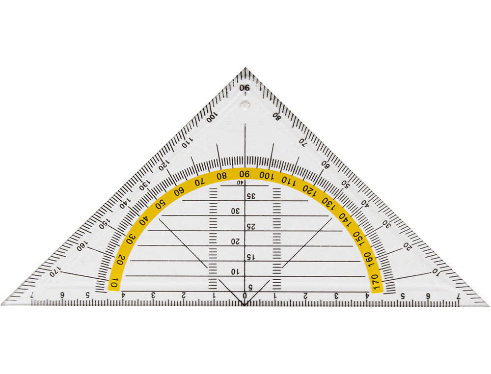 Escuadra liderpapel geometria 16 cm plastico cristal