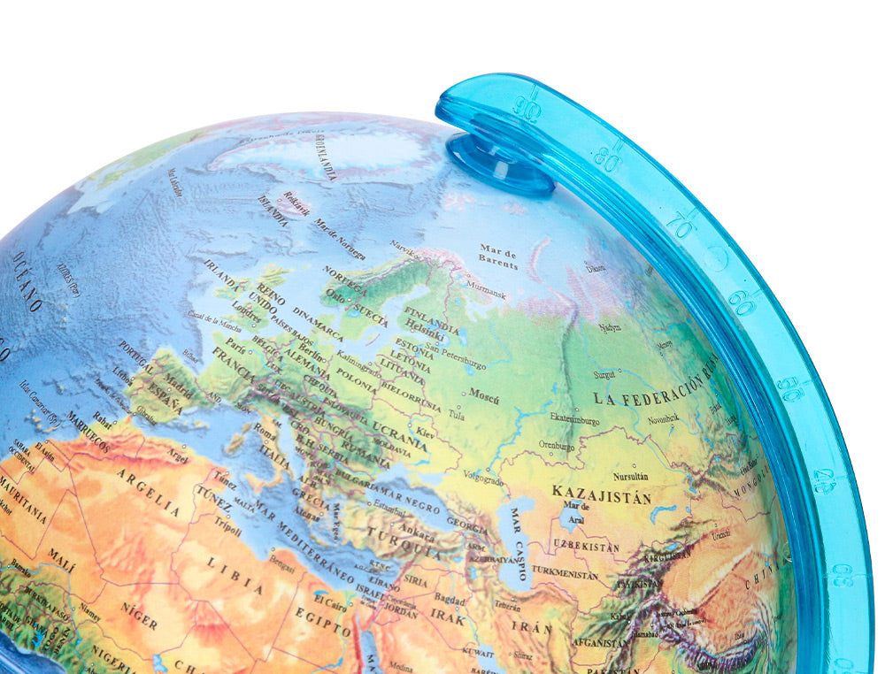 Globo terraqueo liderpapel mapa fisico diametro 15 cm