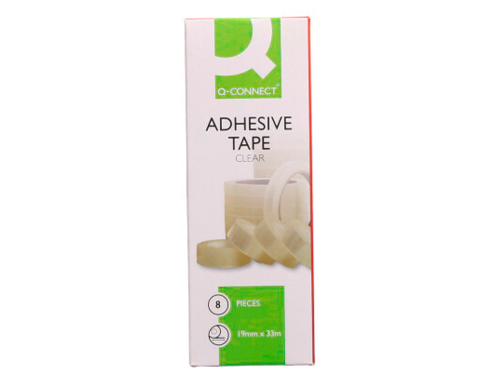 Cinta adhesiva q-connect transparente 33 mt x 19 mm
