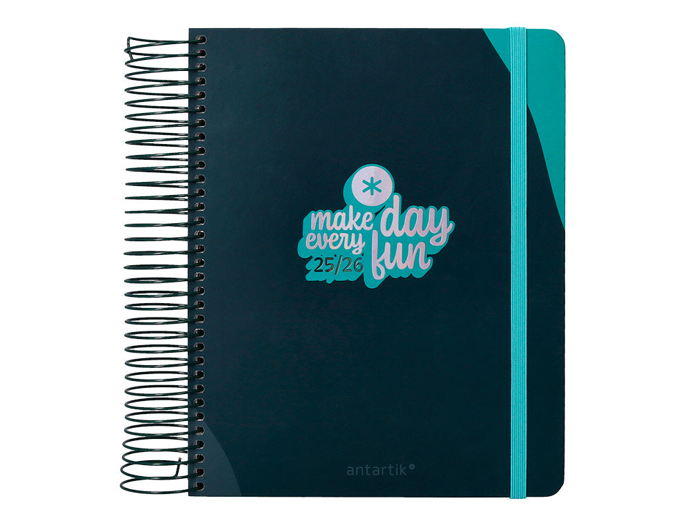 Agenda escolar antartik 25-26 espiral fun day fucsia dia pagina a5 bilingüe papel fsc 80 gr
