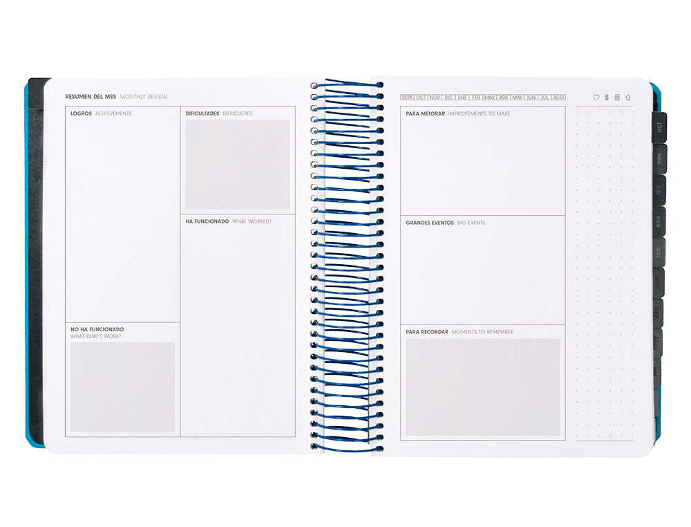 Agenda escolar antartik 25-26 espiral neon dia pagina a5 bilingüe papel fsc 80 gr