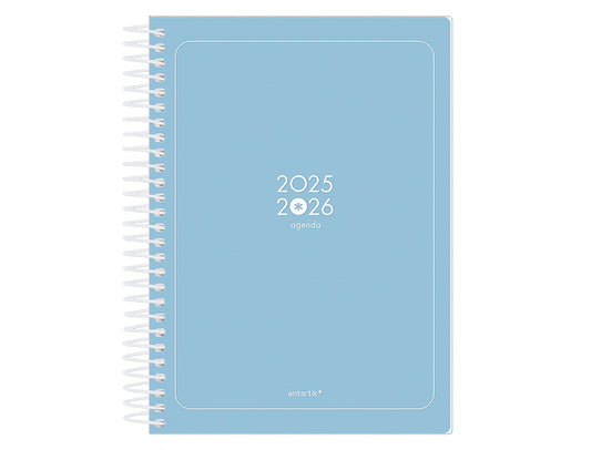 Agenda escolar antartik 25-26 espiral essentials dia pagina a5 bilingüe papel fsc 80 gr