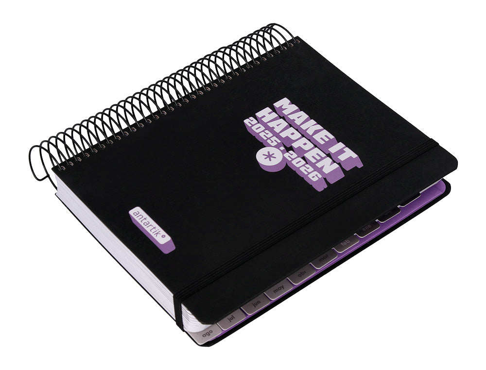 Agenda escolar antartik 25-26 espiral neon dia pagina a5 bilingüe papel fsc 80 gr