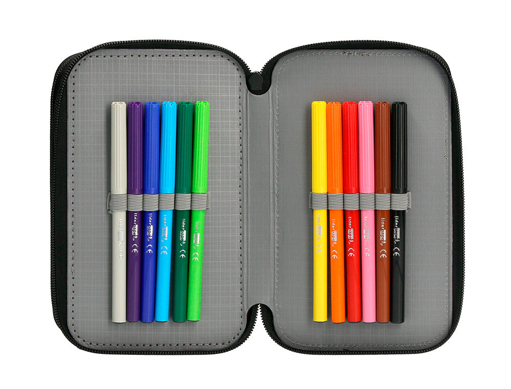 Plumier escolar antartik triple cremallera 36 piezas