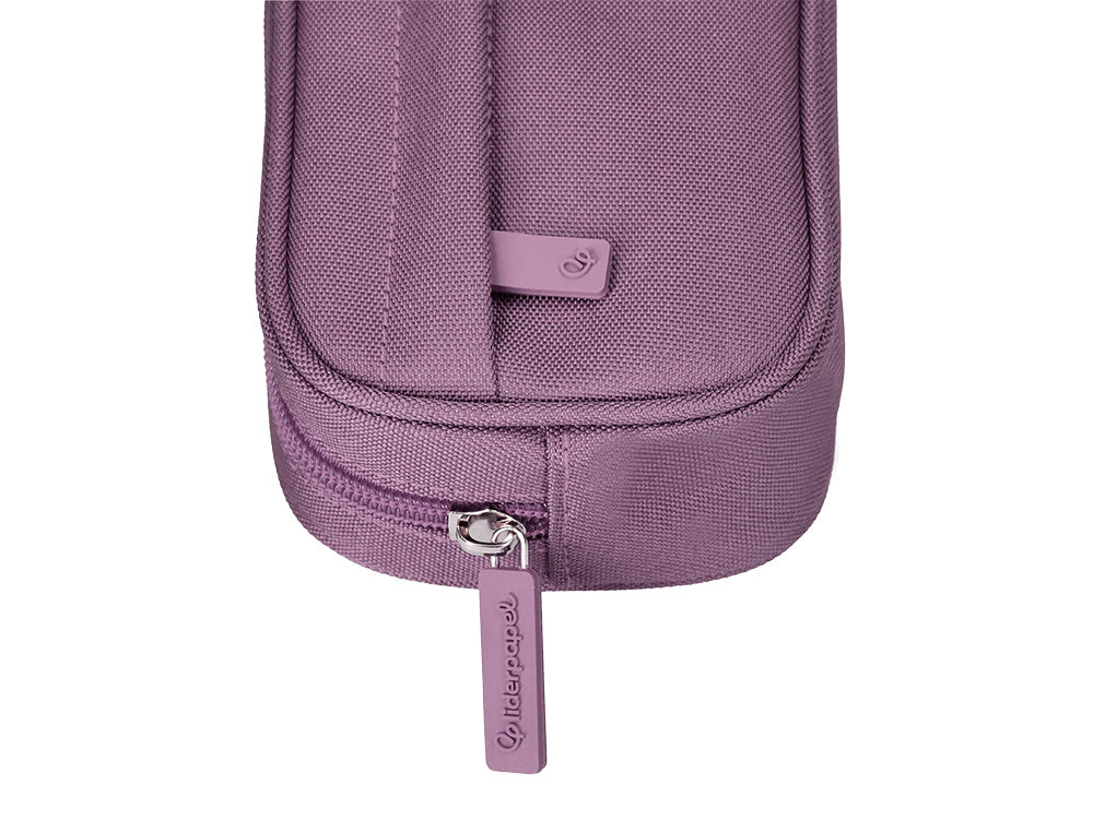 Estuche portatodo liderpapel classic ovalado 2 cremalleras con bolsillo delantero 210x90mm