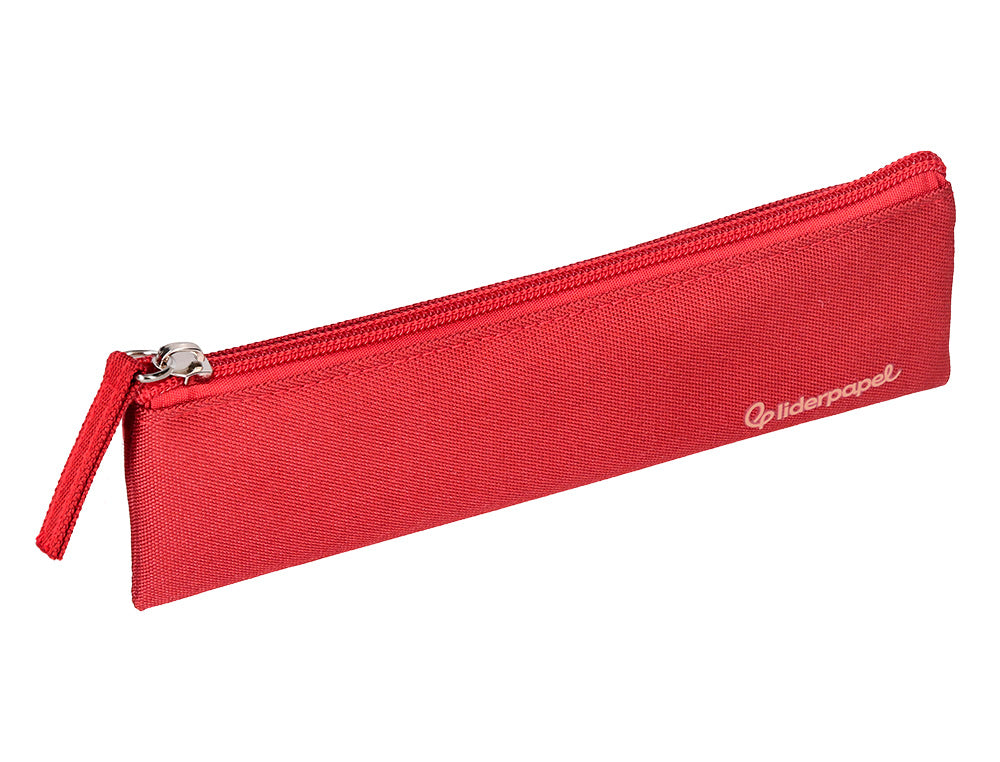 Estuche portatodo liderpapel plano estrecho una cremallera 200x60mm