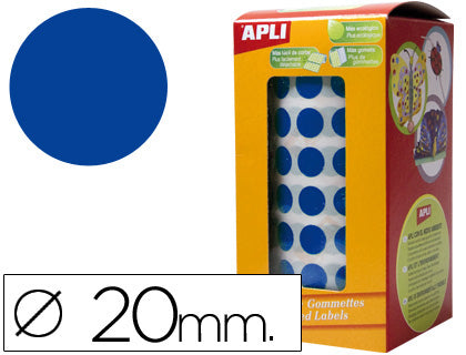 Gomets autoadhesivos circulares 20mm rollo de 1770 unidades