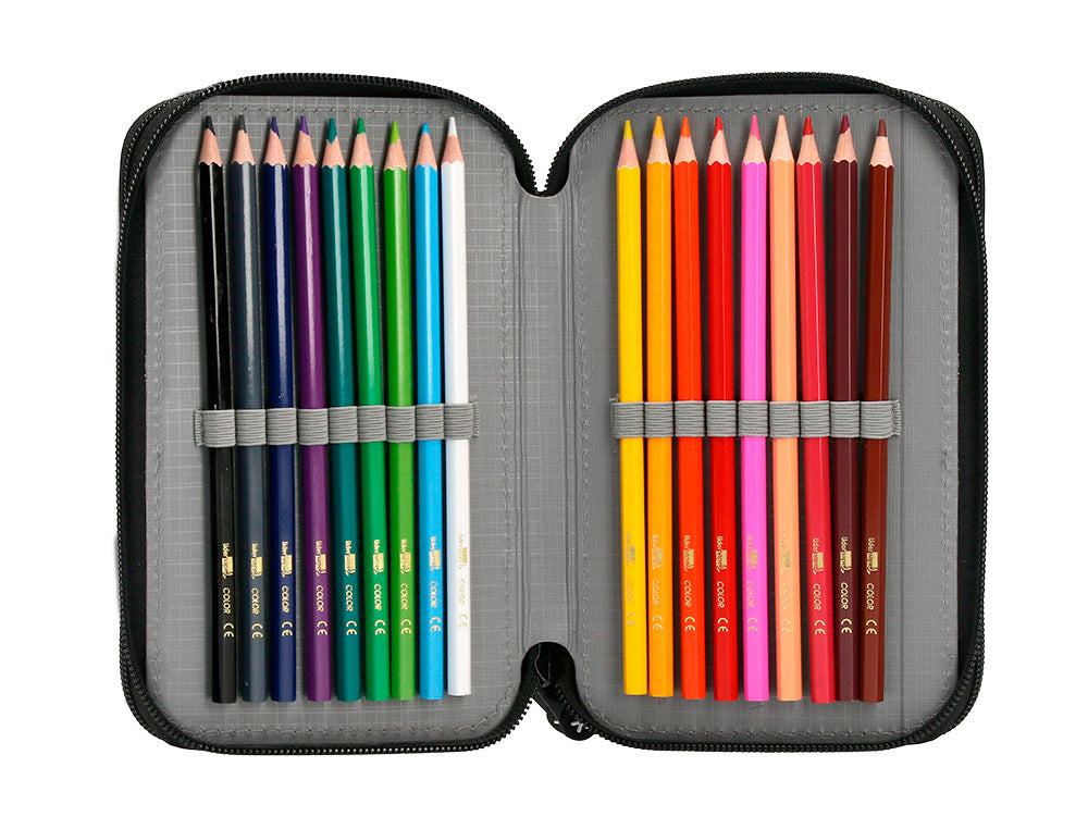 Plumier escolar antartik triple cremallera 36 piezas