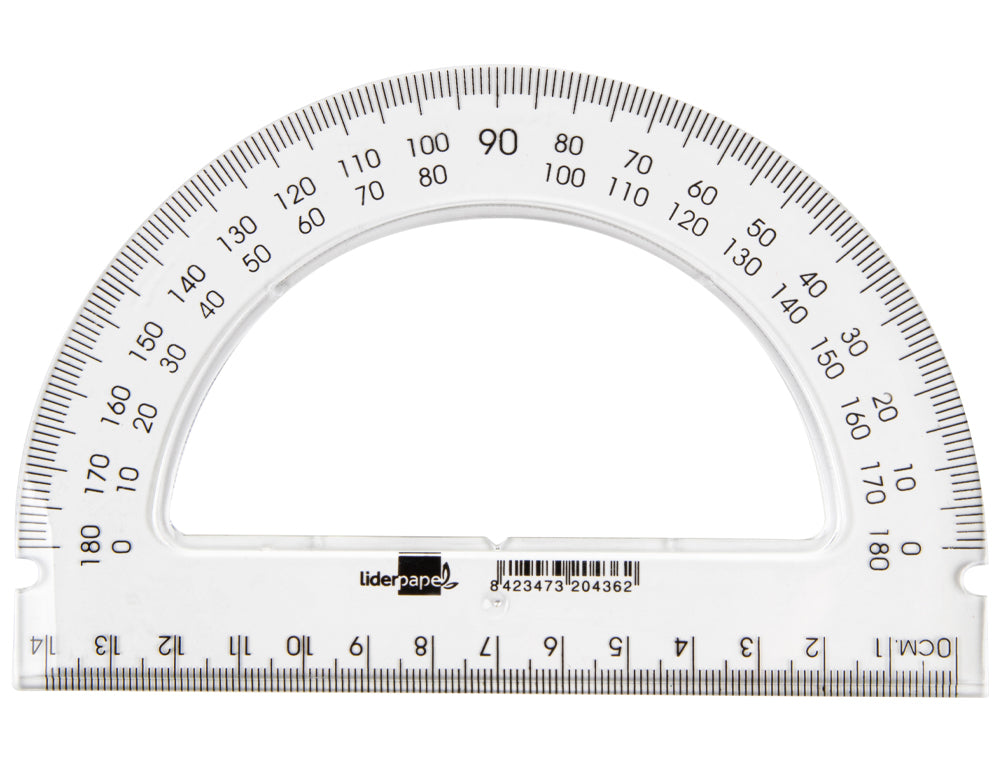 Semicirculo liderpapel 14 cm plastico
