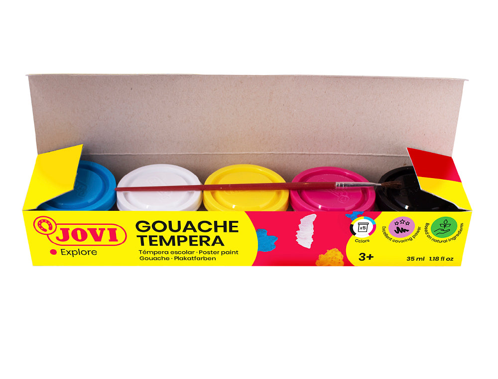 Tempera jovi 35 ml caja de 5 colores surtidos