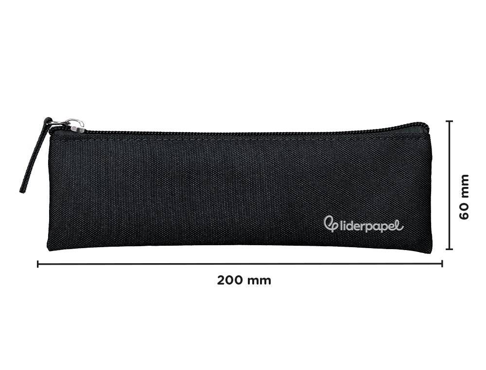Estuche portatodo liderpapel plano estrecho una cremallera 200x60mm