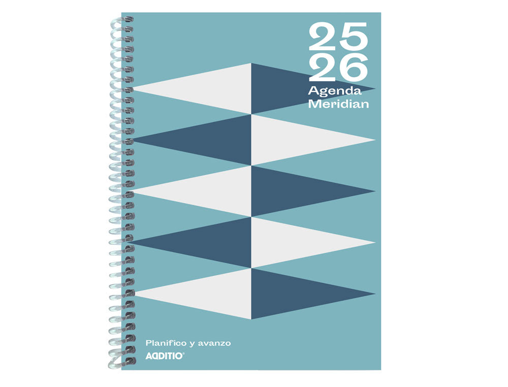 Agenda meridian additio semana vista curso escolar comunicacion familia/centro secundaria a5 colores surtidos