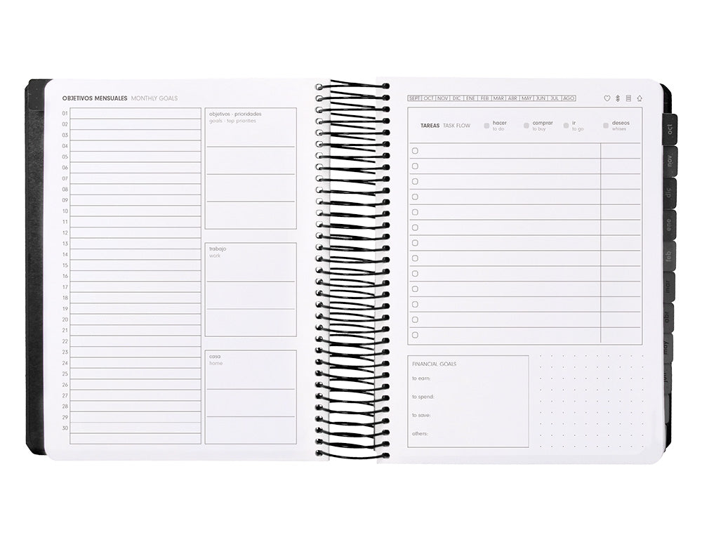 Agenda escolar antartik 25-26 espiral neon dia pagina a5 bilingüe papel fsc 80 gr